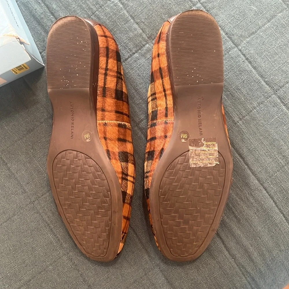 Antonio Melani Larrah plaid loafers 9